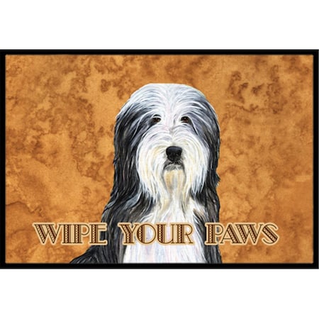 Carolines Treasures 24 x 36 In. Bearded Collie Wipe Your Paws Indoor Or Outdoor Mat SS4889JMAT